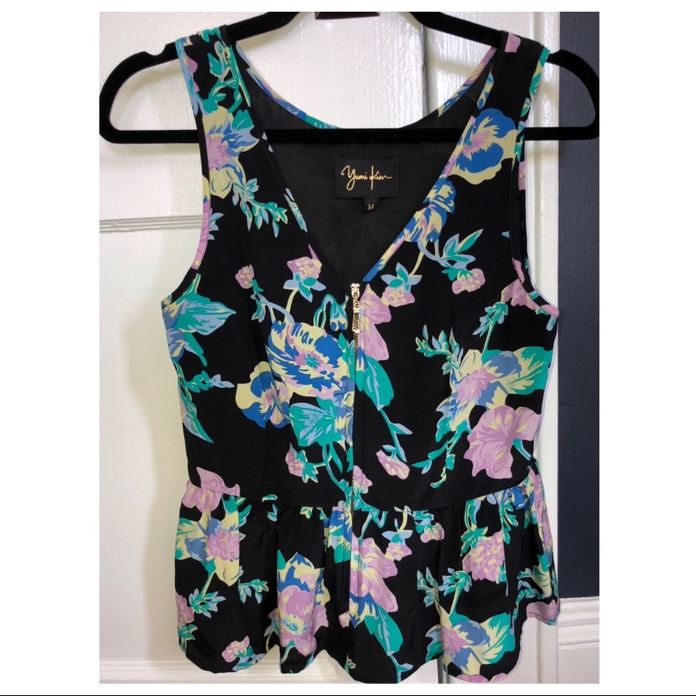 Yumi Kim Floral Peplum Silk Tank